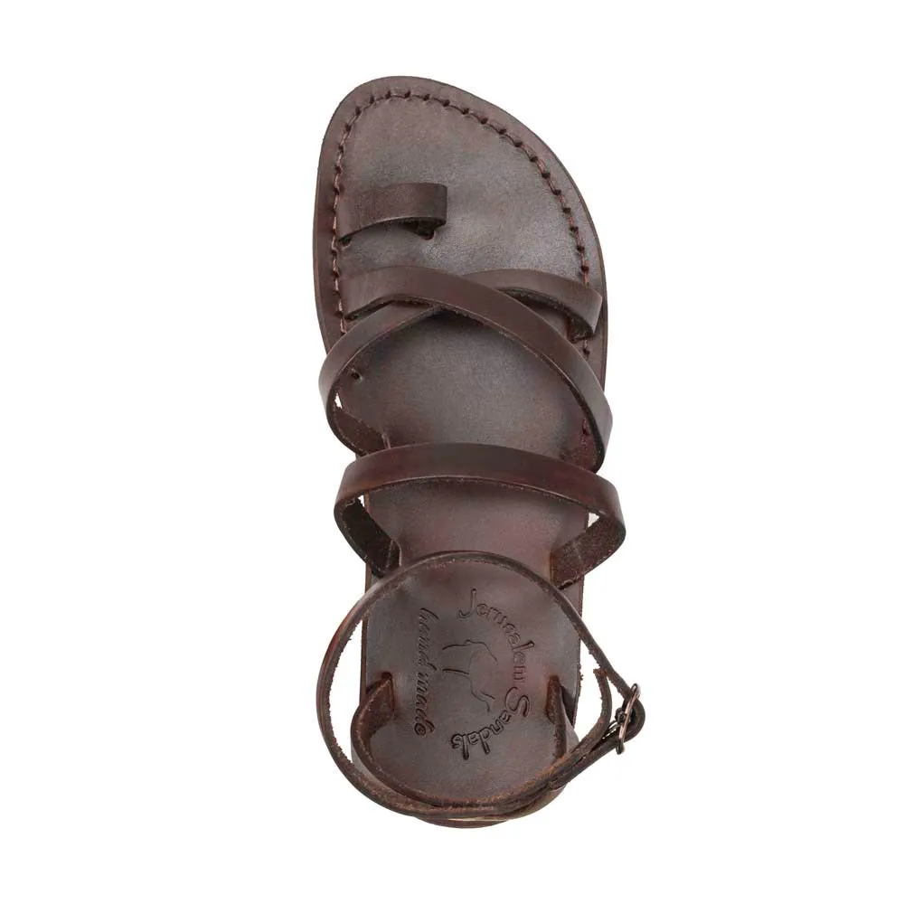 Jade - Toe Ring Strappy Flat Sandal | Brown
