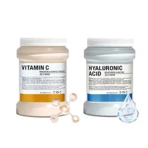 Jelly Mask Hydrating Deep Cleaning Detoxing Healing and Relaxing Premium Modeling Rubber For Facials Professional Set - 2 Treatments(Hyaluronic Acid,VC)