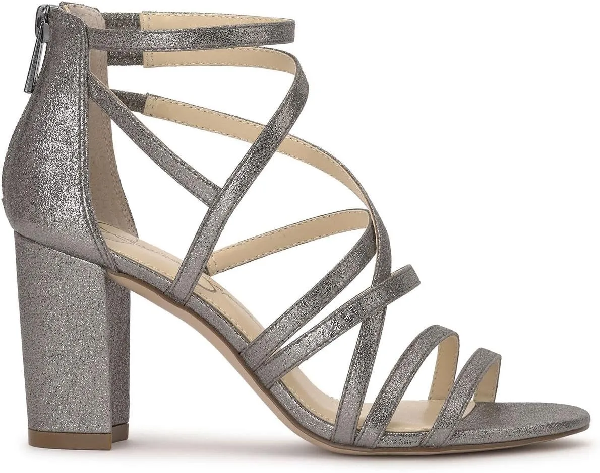 Jessica Simpson Stassey Women's Caged Faux Leather Back Zip Dress Sandals