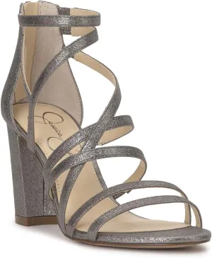 Jessica Simpson Stassey Women's Caged Faux Leather Back Zip Dress Sandals