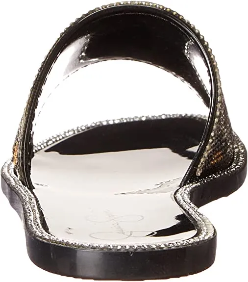Jessica Simpson Womens Kassime Slides Slip On Dress Sandals Black 7 Medium (B,M)