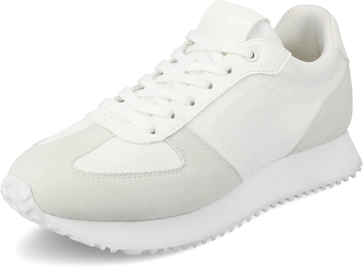 Journee Womens cushioned footbeds Flow casual sneaker breathable mesh fabric uppers round toe