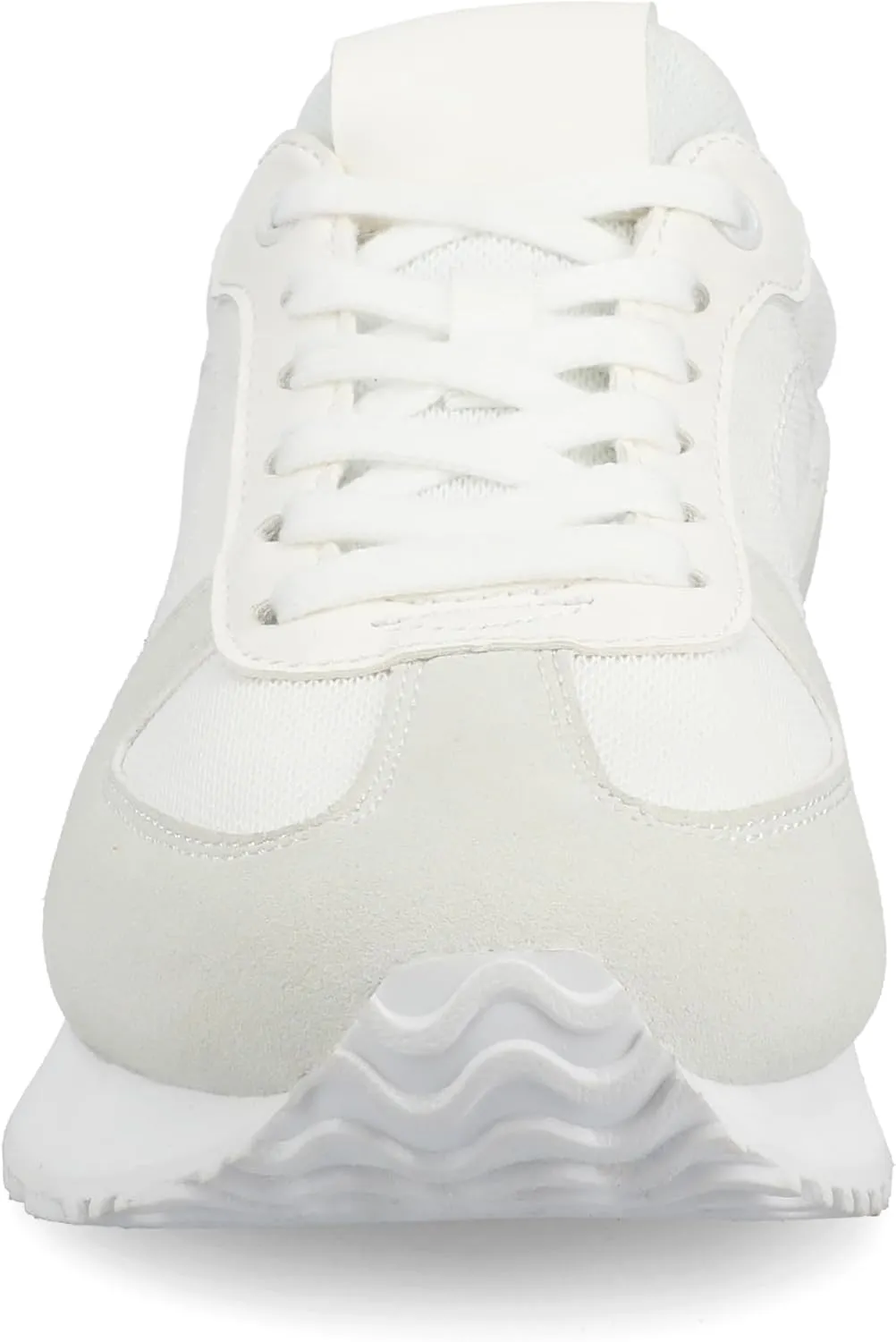Journee Womens cushioned footbeds Flow casual sneaker breathable mesh fabric uppers round toe