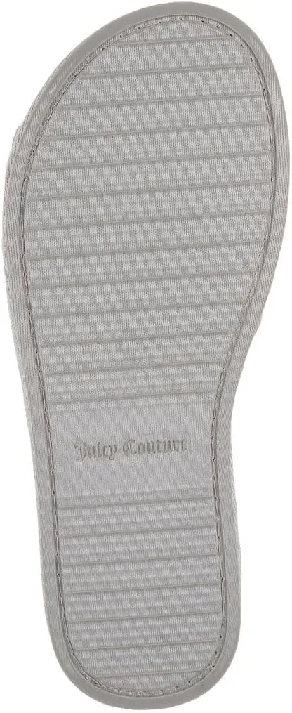 Juicy Couture Women's Plush Faux Fur Slippers – Cozy Open-Toe Slides, Soft Indoor/Outdoor House Shoes