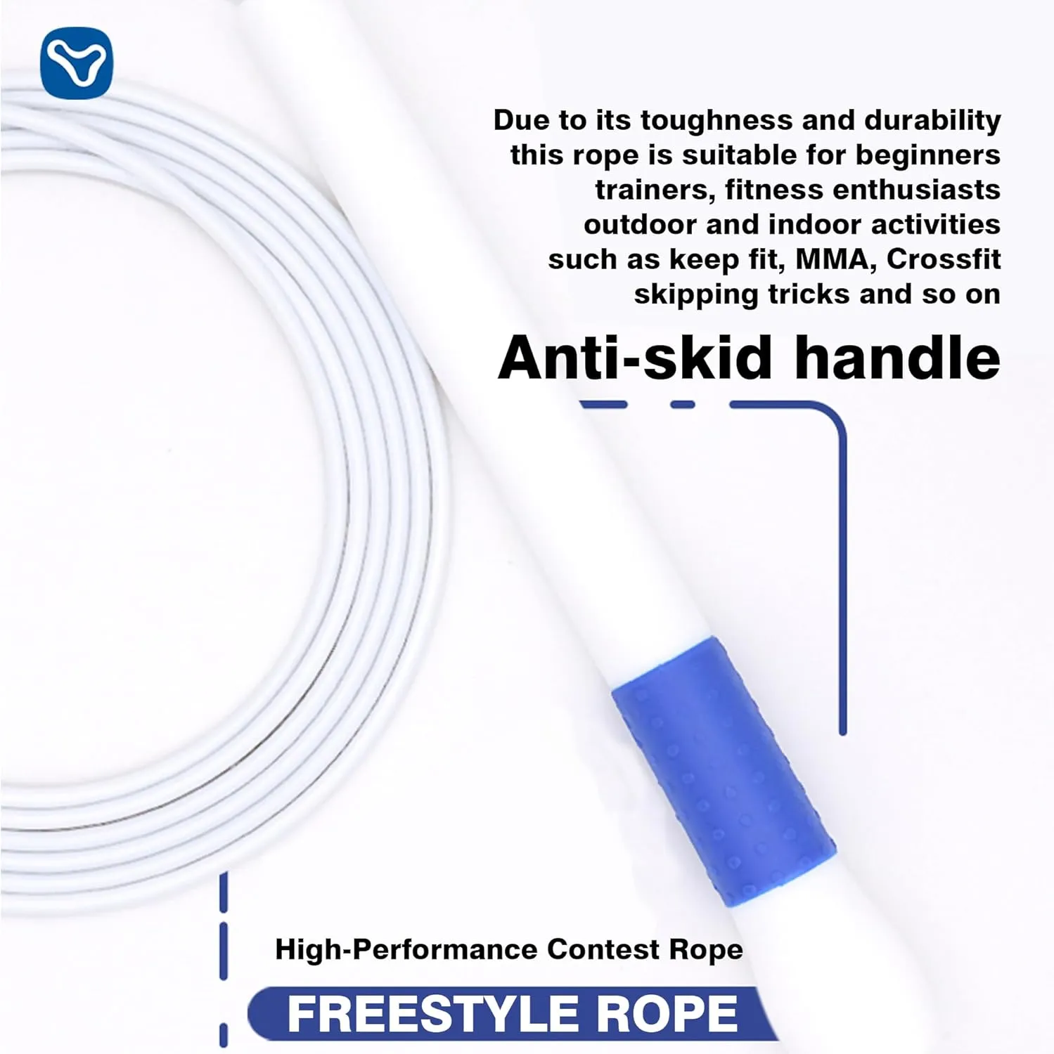[JUMP Yuedong]Adjustable Premium PVC Speed Rope Tangle-Free for MMA, WOD, Crossfit, Skipping Tricks, Workout Skipping Rope