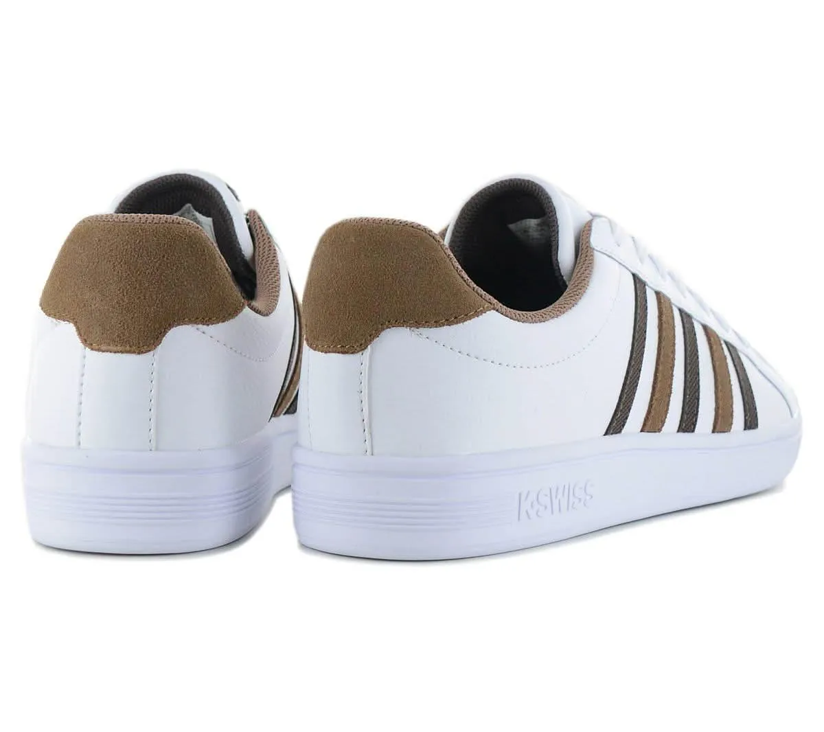 K-Swiss Court Tiebreak - Herren Sneakers Schuhe Leder Weiß 07011-919-M
