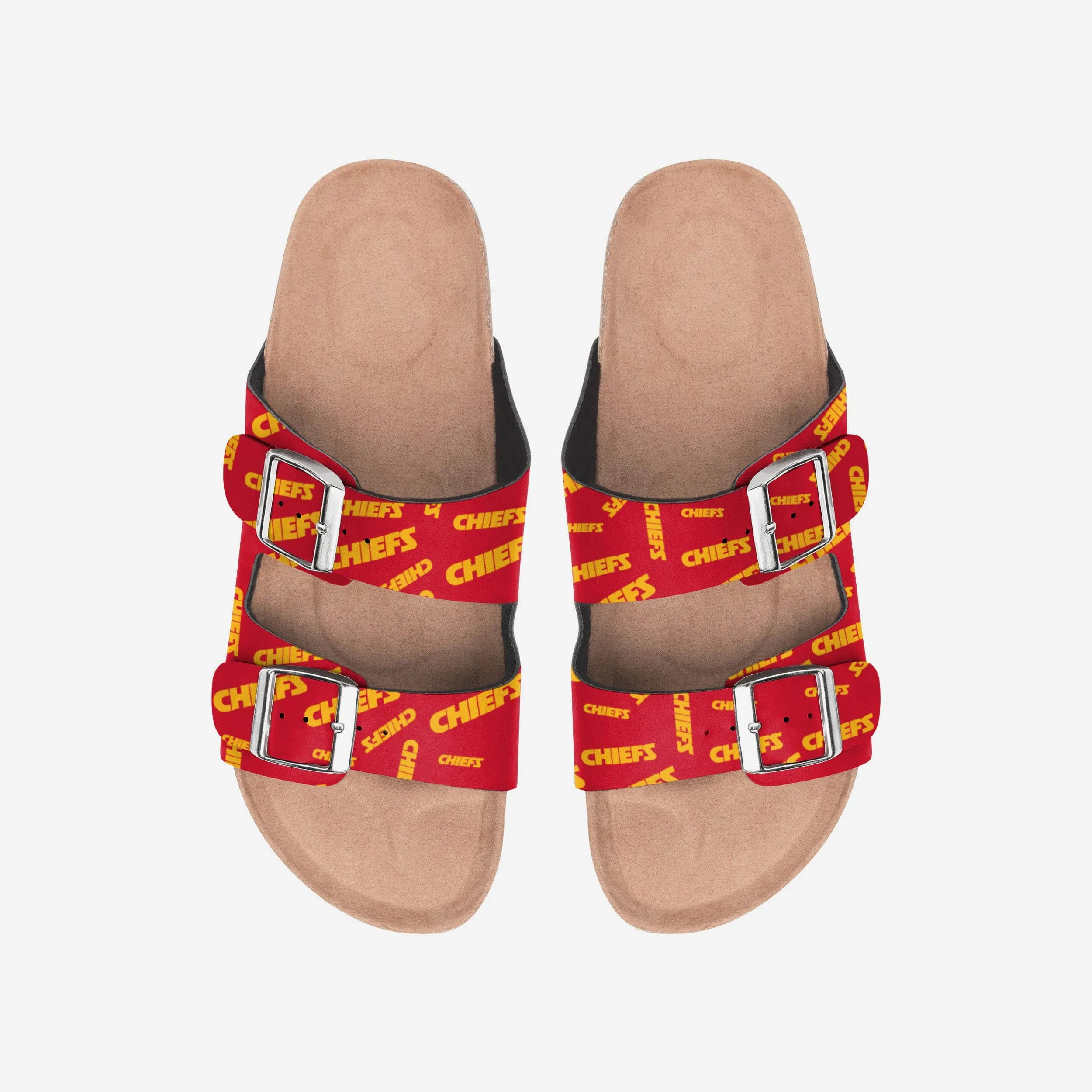 Kansas City Chiefs Womens Mini Print Double Buckle Sandal