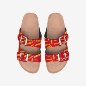 Kansas City Chiefs Womens Mini Print Double Buckle Sandal