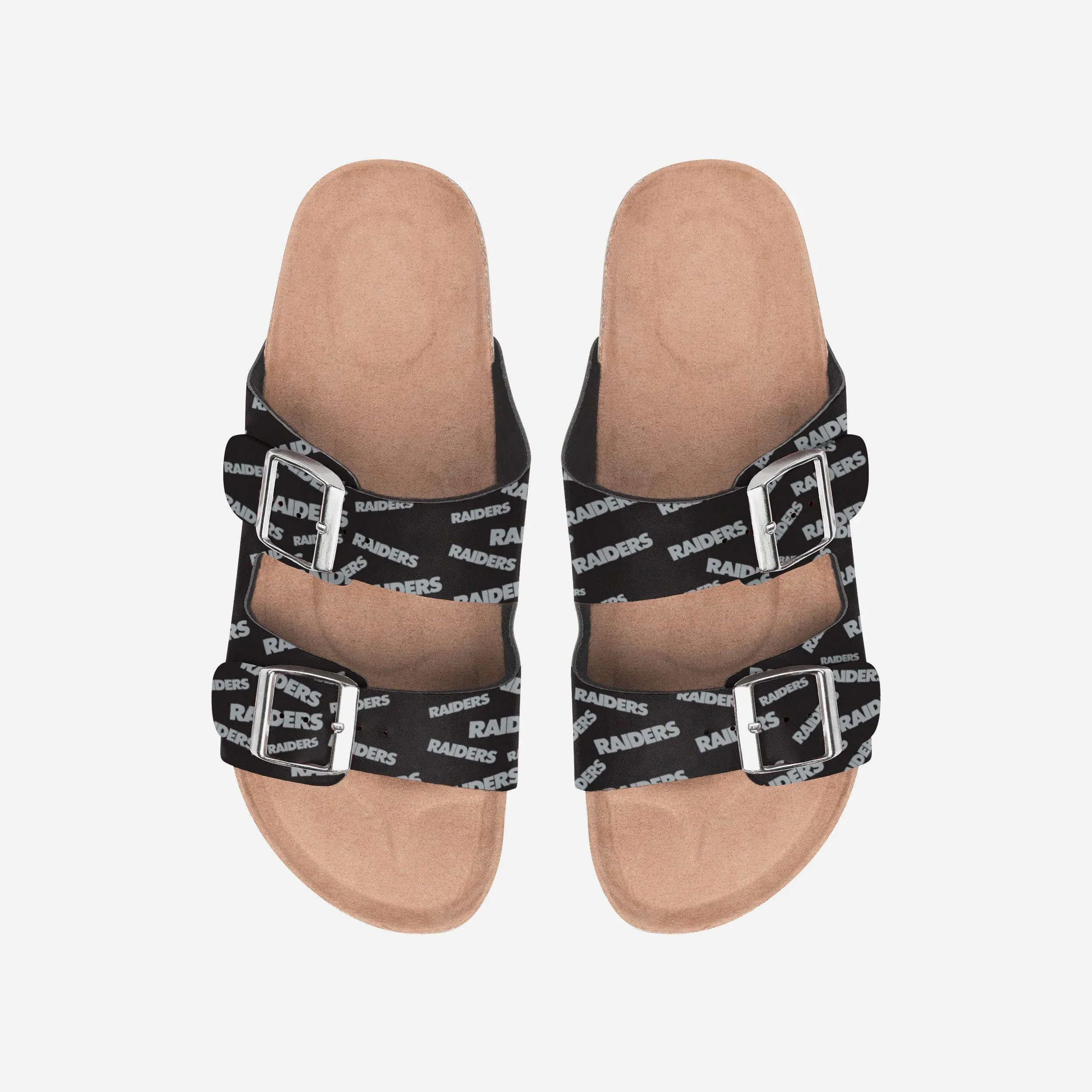 Las Vegas Raiders Womens Mini Print Double Buckle Sandal