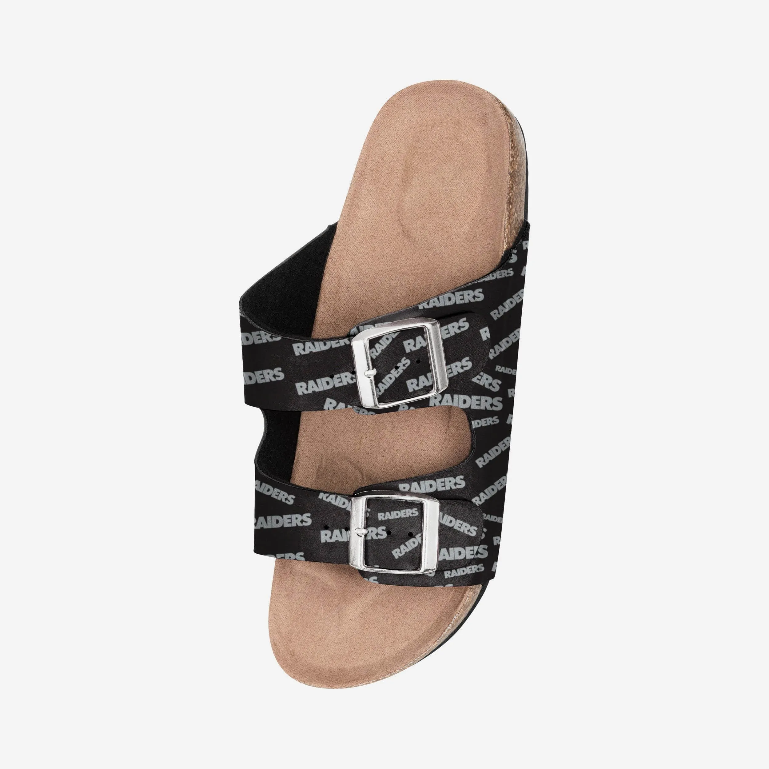 Las Vegas Raiders Womens Mini Print Double Buckle Sandal