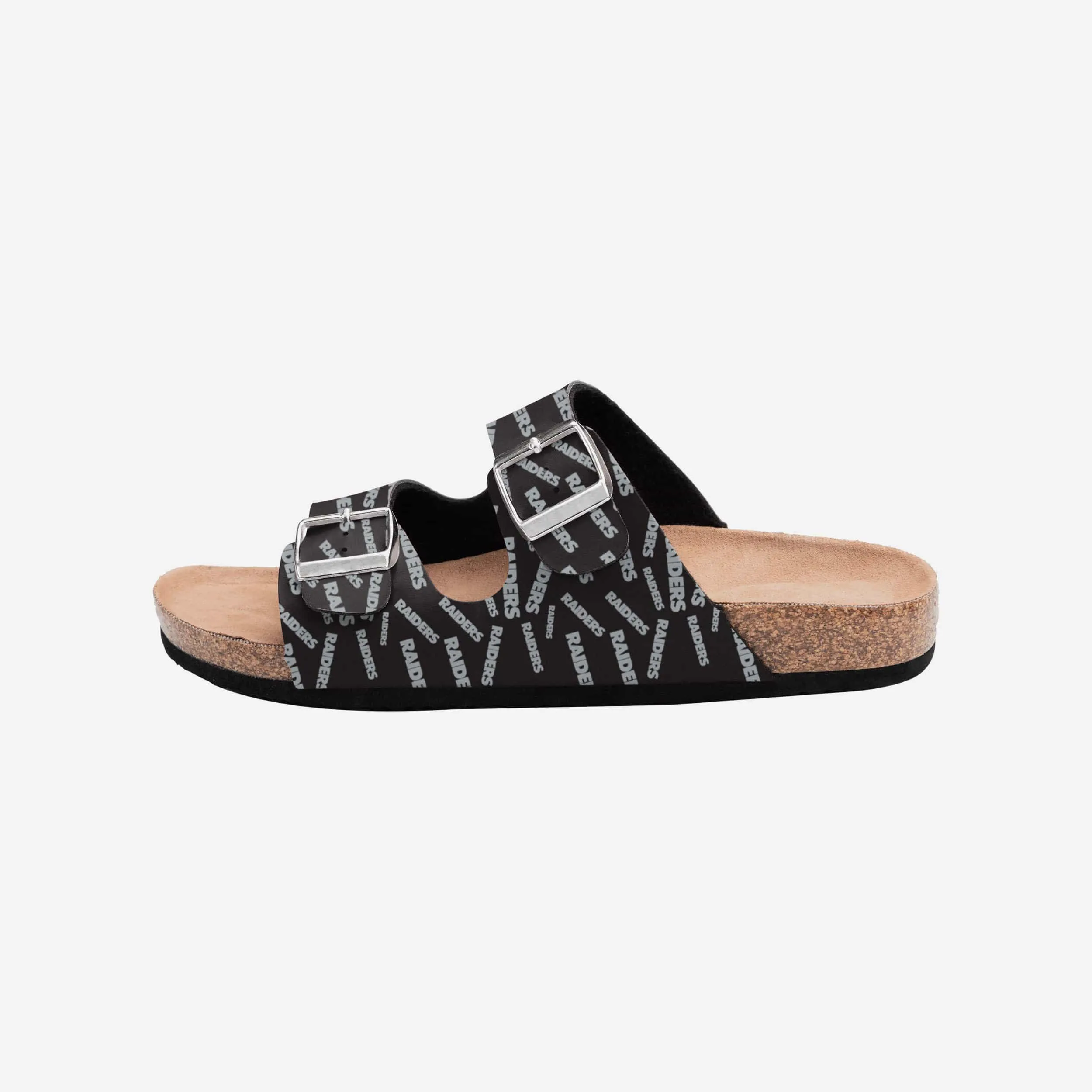 Las Vegas Raiders Womens Mini Print Double Buckle Sandal