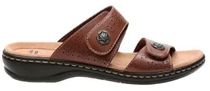 Leisa Zeme Low Heel Slide Sandals Tan 65 M