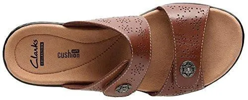 Leisa Zeme Low Heel Slide Sandals Tan 65 M