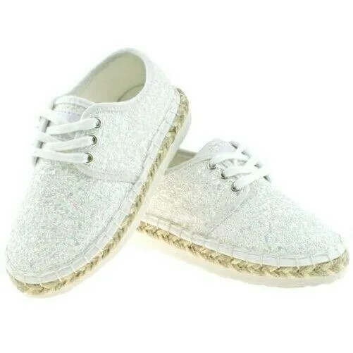 Lelli Kelly LK4608 (LA01) Bianco Glitter Ibiza Lightweight Espadrille Shoes