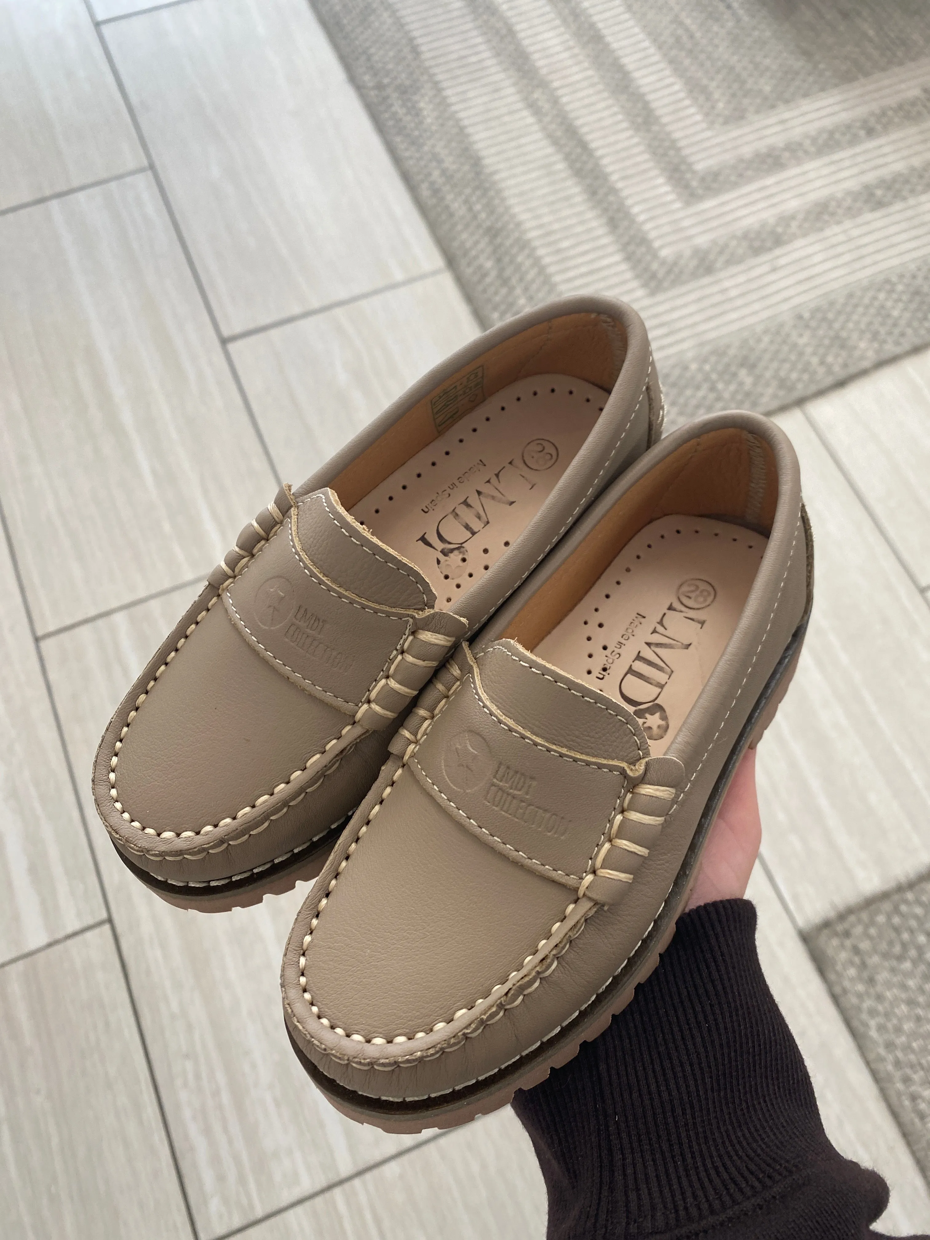 LMDI Taupe Leather Chunky Loafer
