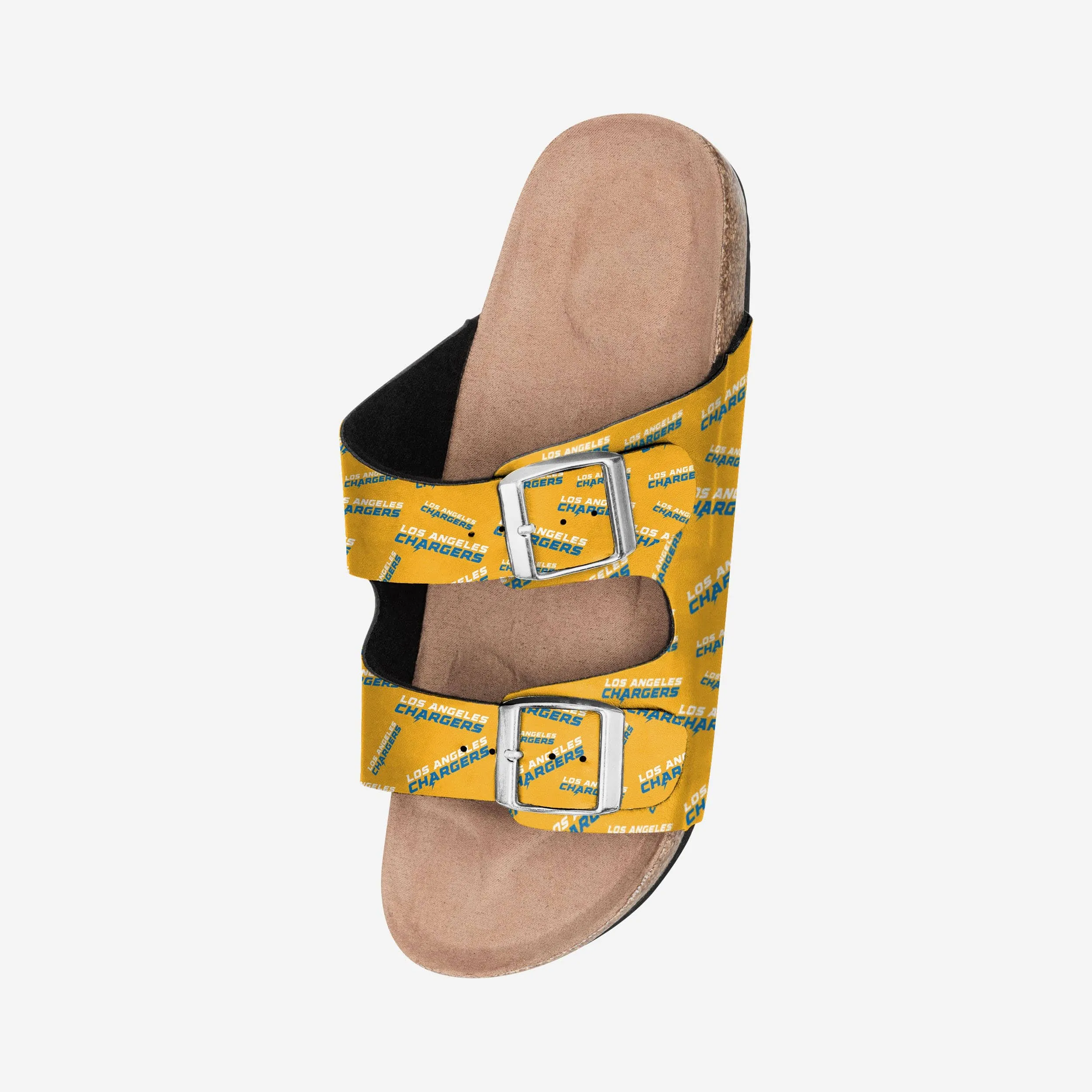 Los Angeles Chargers Womens Mini Print Double Buckle Sandal