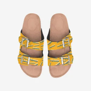 Los Angeles Chargers Womens Mini Print Double Buckle Sandal