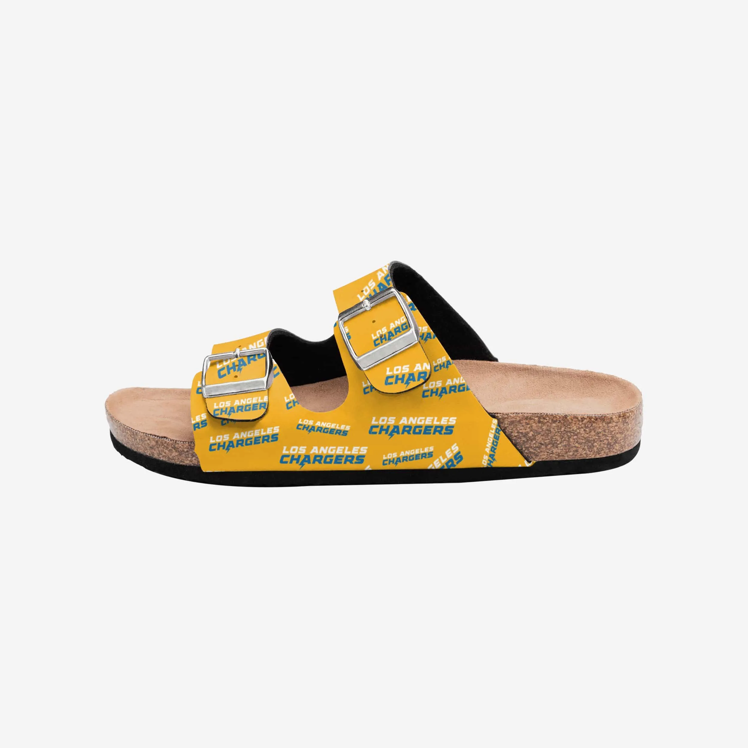 Los Angeles Chargers Womens Mini Print Double Buckle Sandal