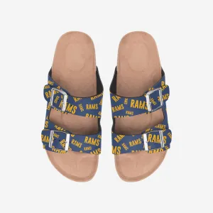 Los Angeles Rams Womens Mini Print Double Buckle Sandal