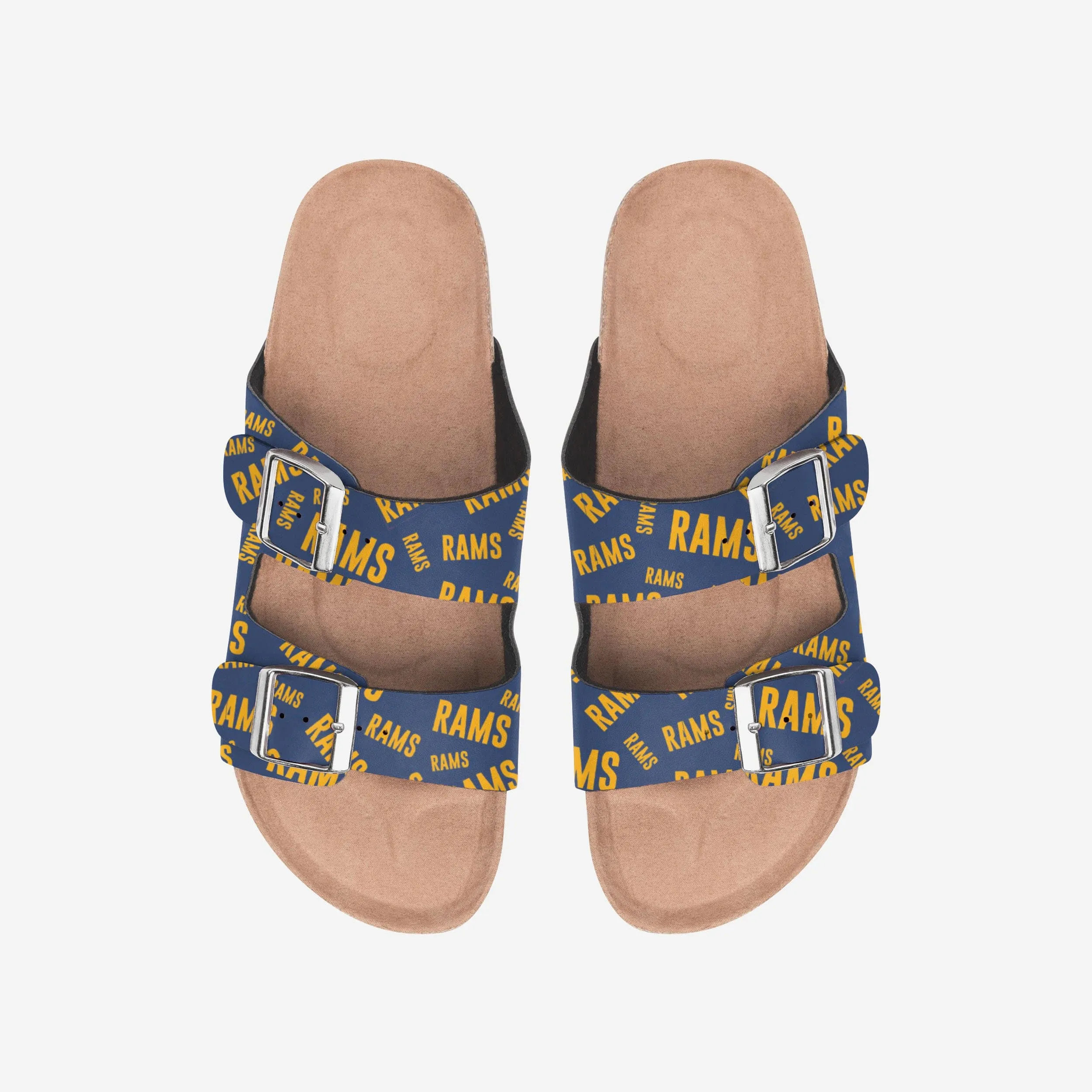 Los Angeles Rams Womens Mini Print Double Buckle Sandal