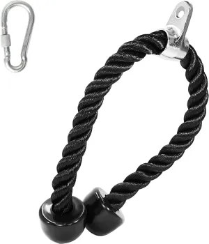 Luwint Deluxe Tricep Rope Cable Attachment, 27'' Long Heavy Duty Coated Pull Down Rope, Fitness Exercise Handle for Machine Home Gyms Pulley (2 Grips)