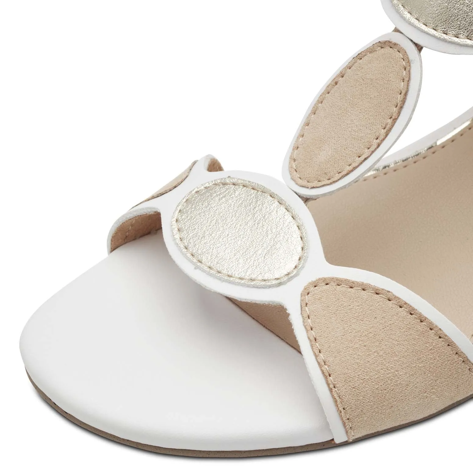 Marco Tozzi Block Heel Sandal White Comb