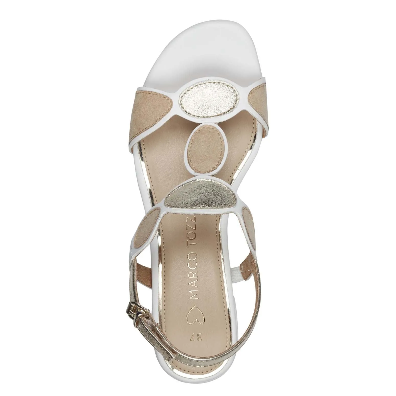 Marco Tozzi Block Heel Sandal White Comb