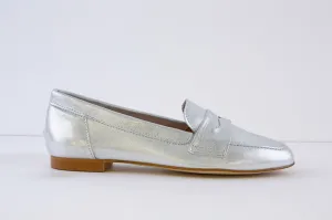 MARIA JAEN - 7X FLAT LOAFER - SILVER LEATHER