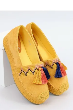 Marigold Eco-Suede Espadrille Flats with Chevron Embroidery & Fringe Tassels