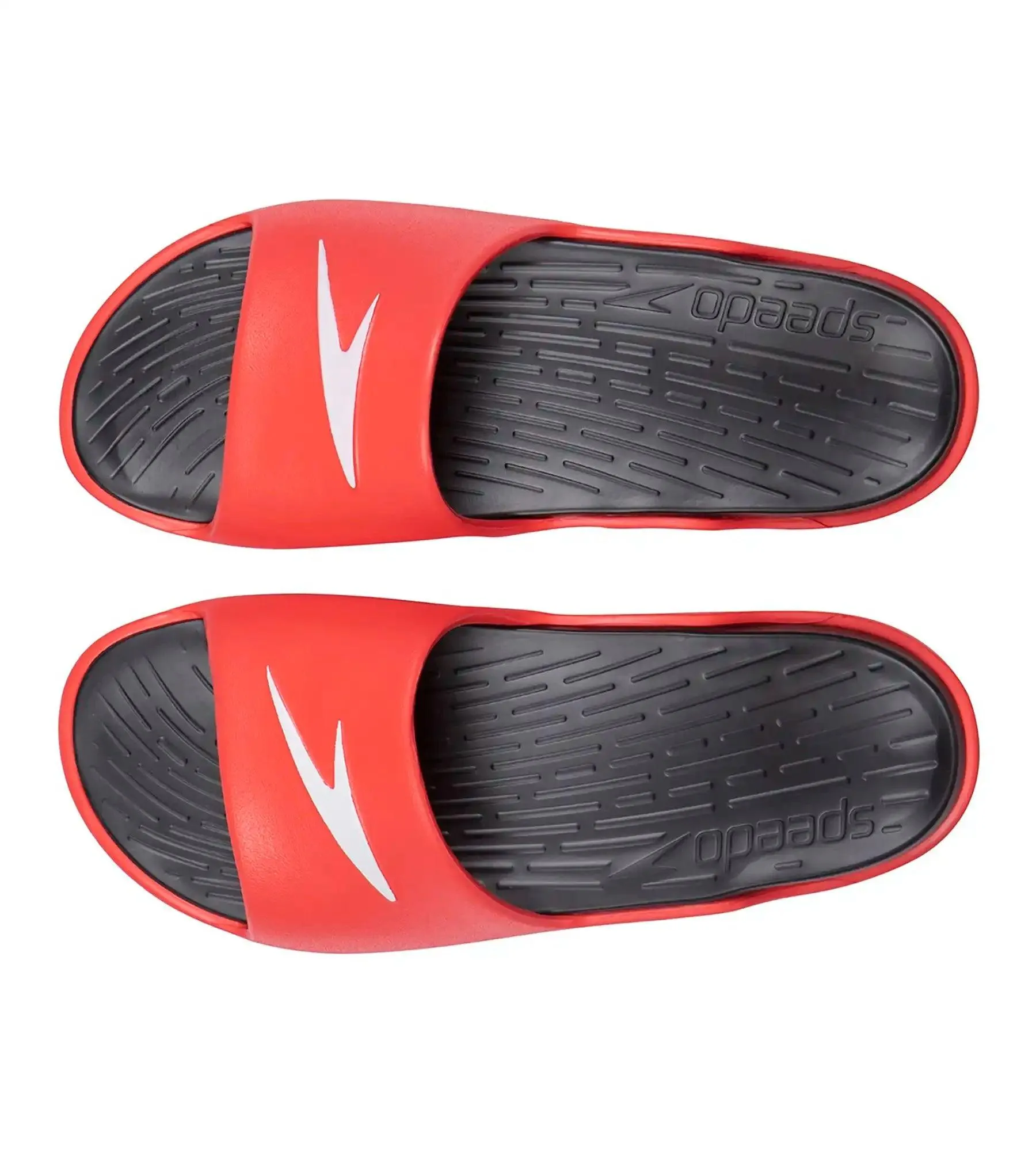 Men's Dual Colour Slides - Black & Lava Red