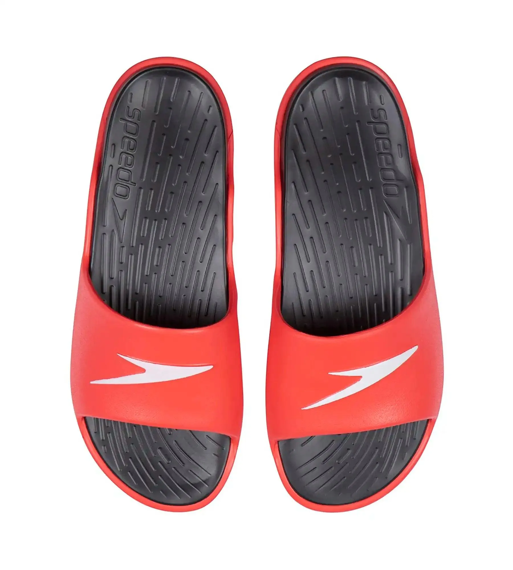 Men's Dual Colour Slides - Black & Lava Red