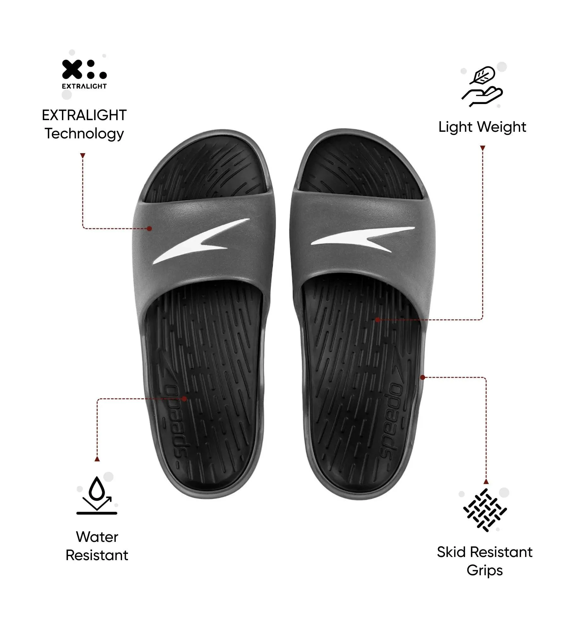 Men's Dual Colour Slides - Black & Oxid Grey