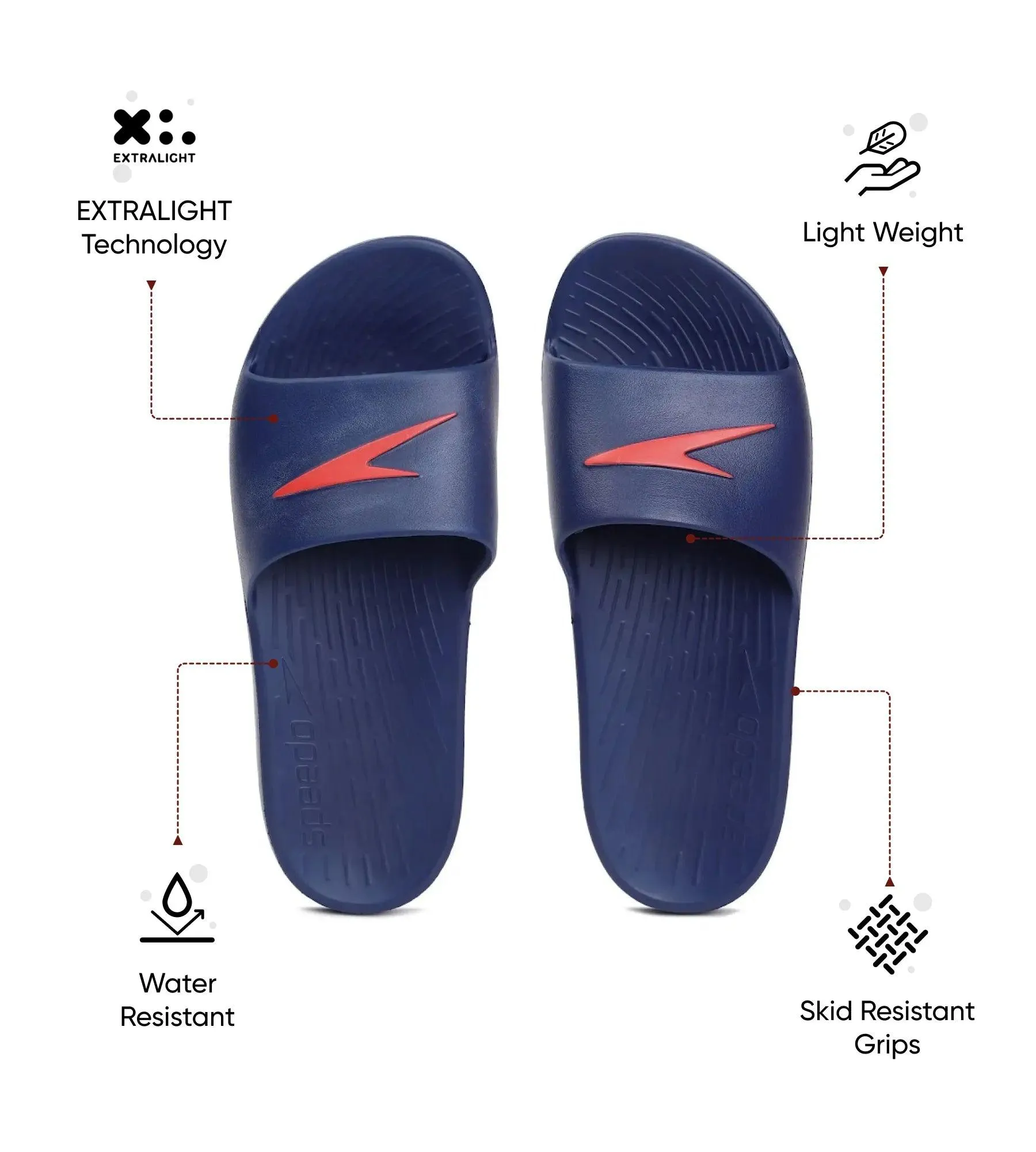 Men's Single Colour Slides - Ammonite & Fed Red