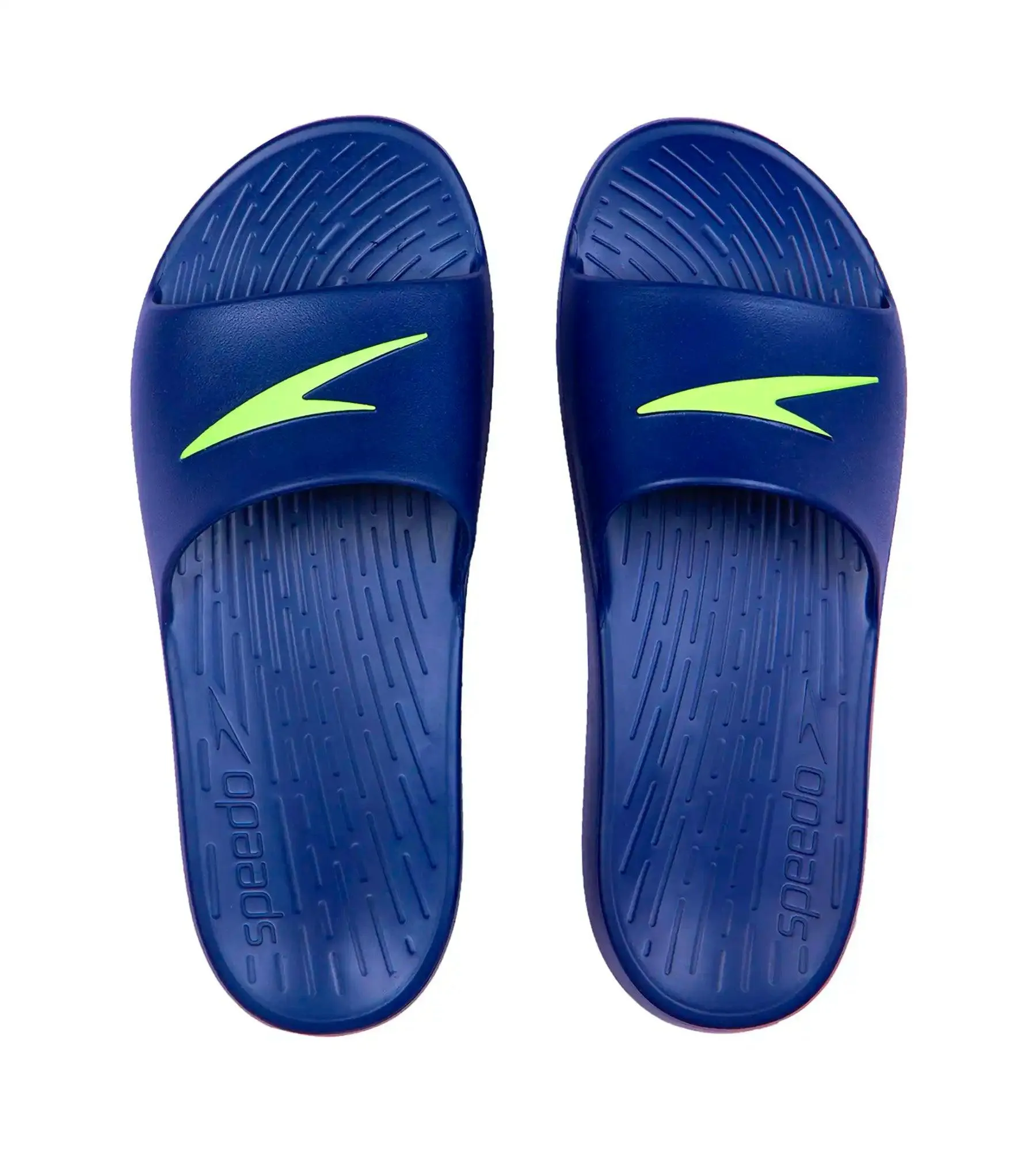 Men's Single Colour Slides - Navy & Bright Zest