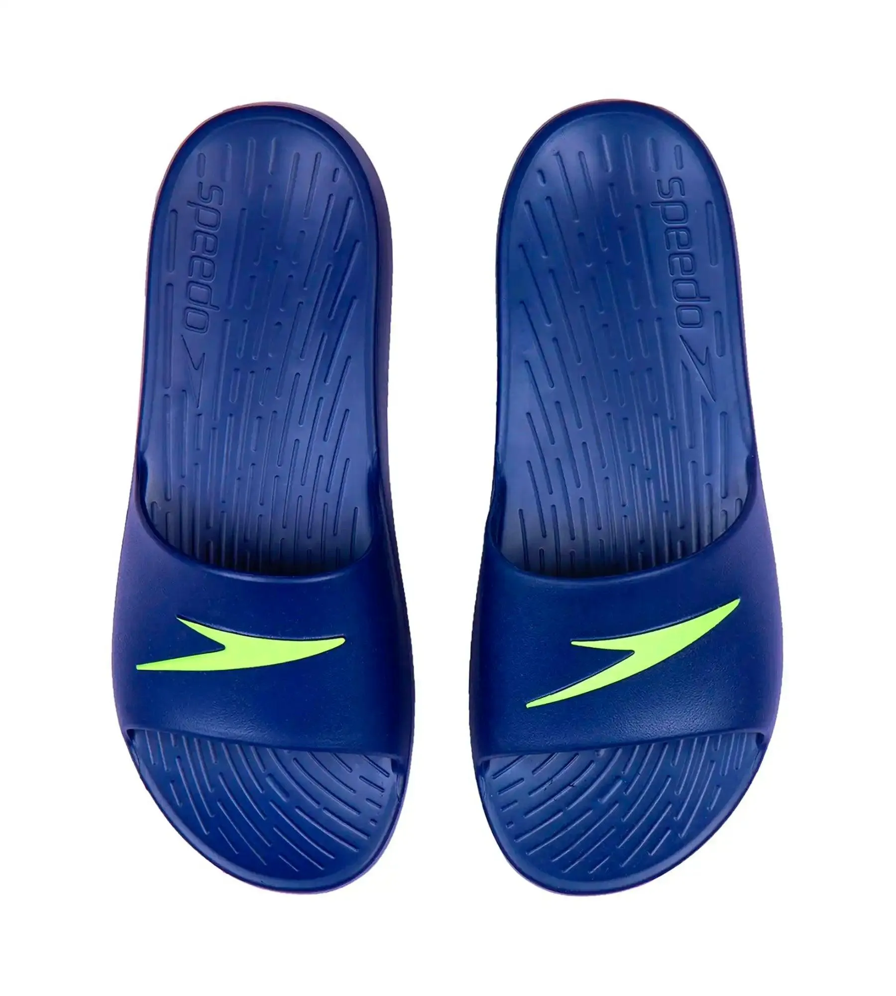 Men's Single Colour Slides - Navy & Bright Zest