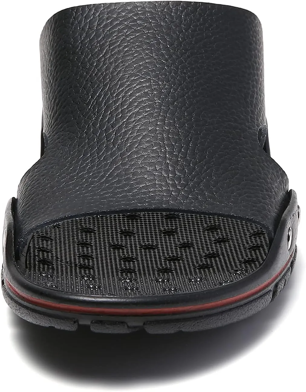 Men's Summer Leather Slide Sandals Open Toe Beach Slippers Shoes