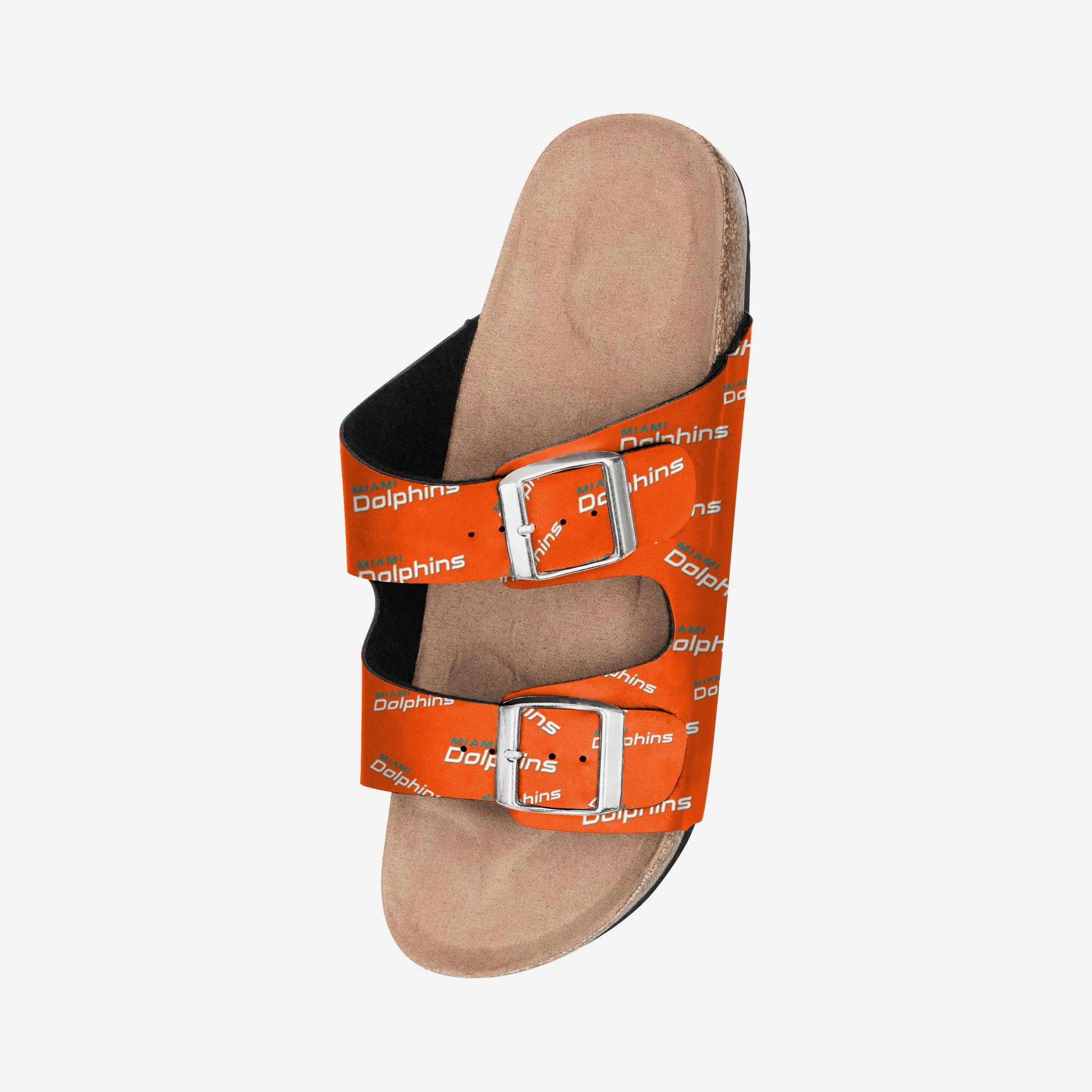 Miami Dolphins Womens Mini Print Double Buckle Sandal