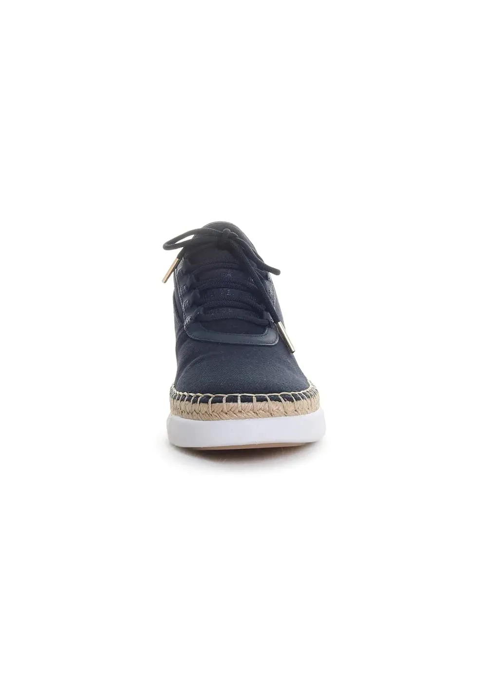 Michael Michael Kors Finch Lace-Up Admiral Stretch Weave Canvas/Metallic Nappa 7.5 M