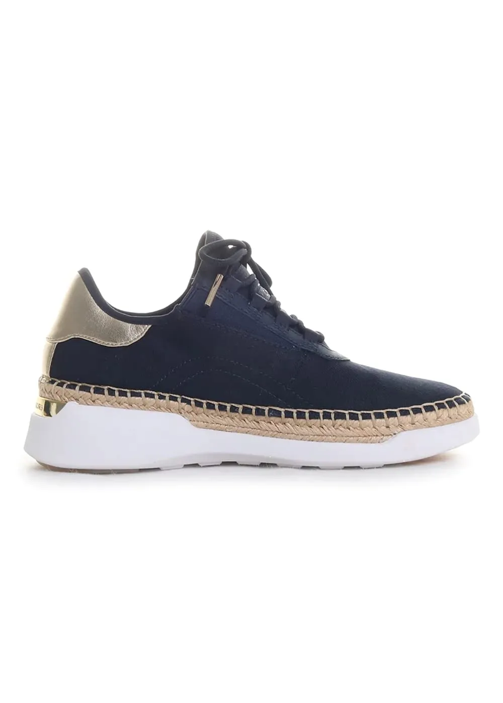 Michael Michael Kors Finch Lace-Up Admiral Stretch Weave Canvas/Metallic Nappa 7.5 M