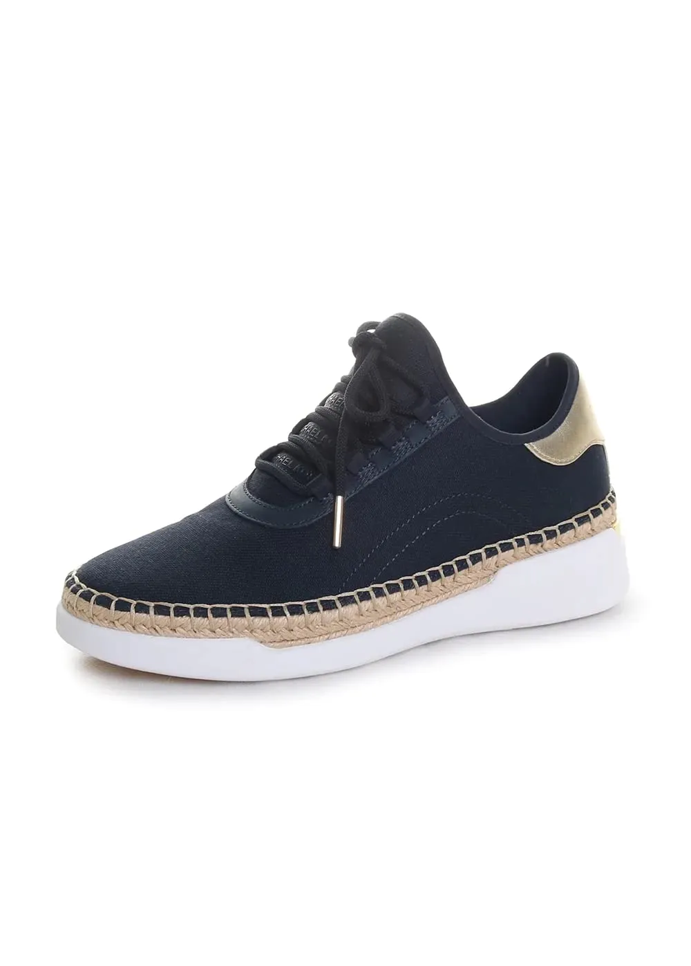 Michael Michael Kors Finch Lace-Up Admiral Stretch Weave Canvas/Metallic Nappa 7.5 M
