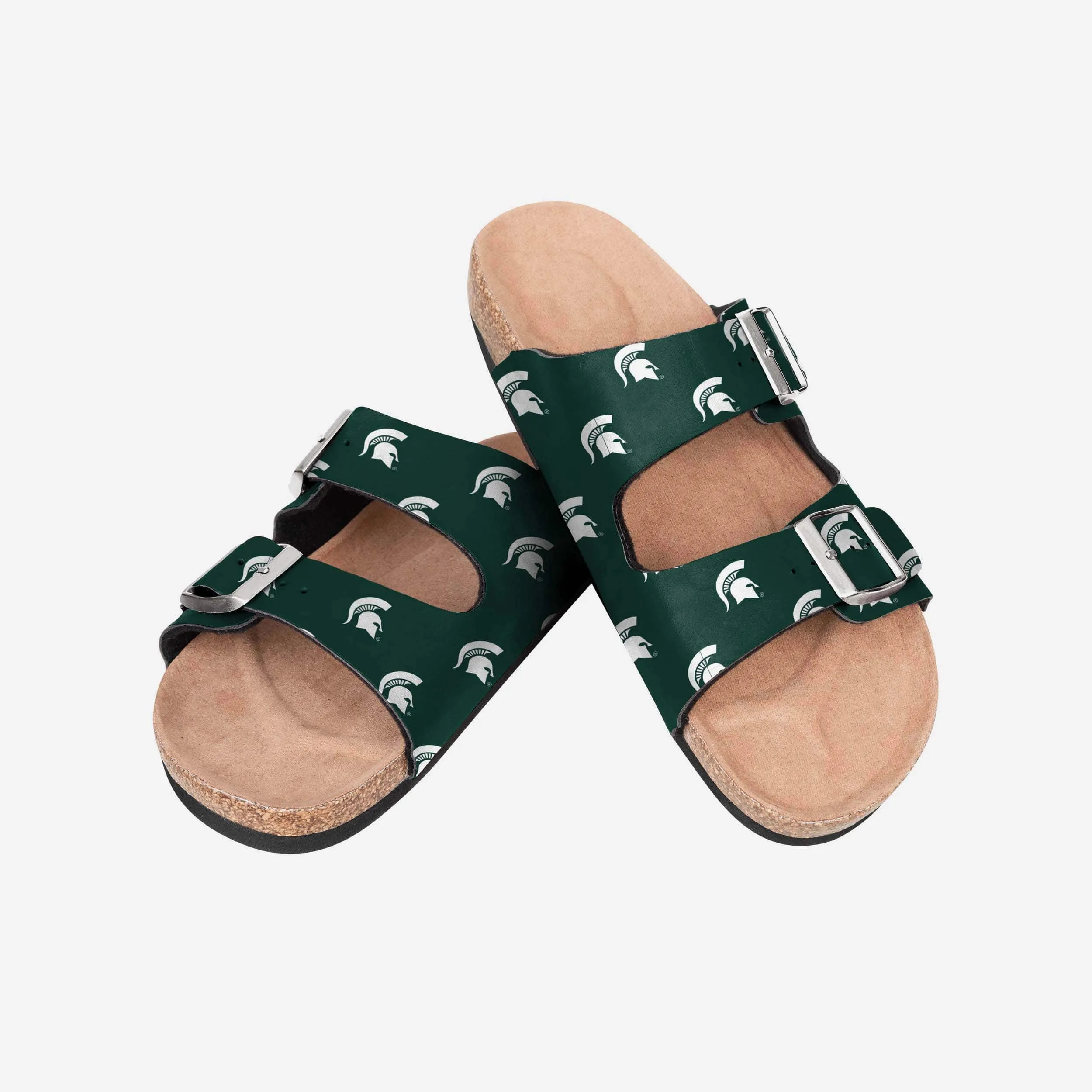 Michigan State Spartans Womens Team Logo Double Buckle Sandal