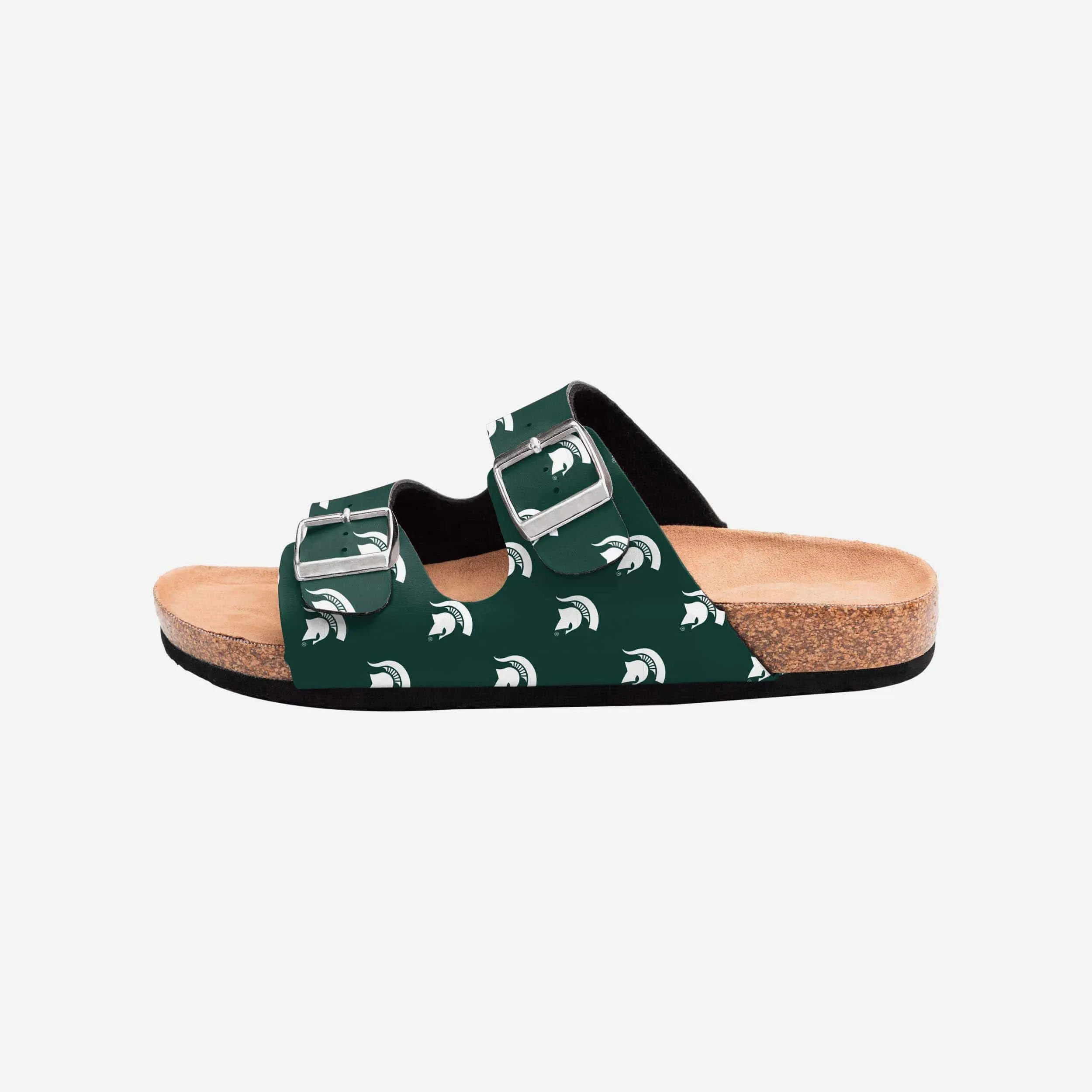 Michigan State Spartans Womens Team Logo Double Buckle Sandal