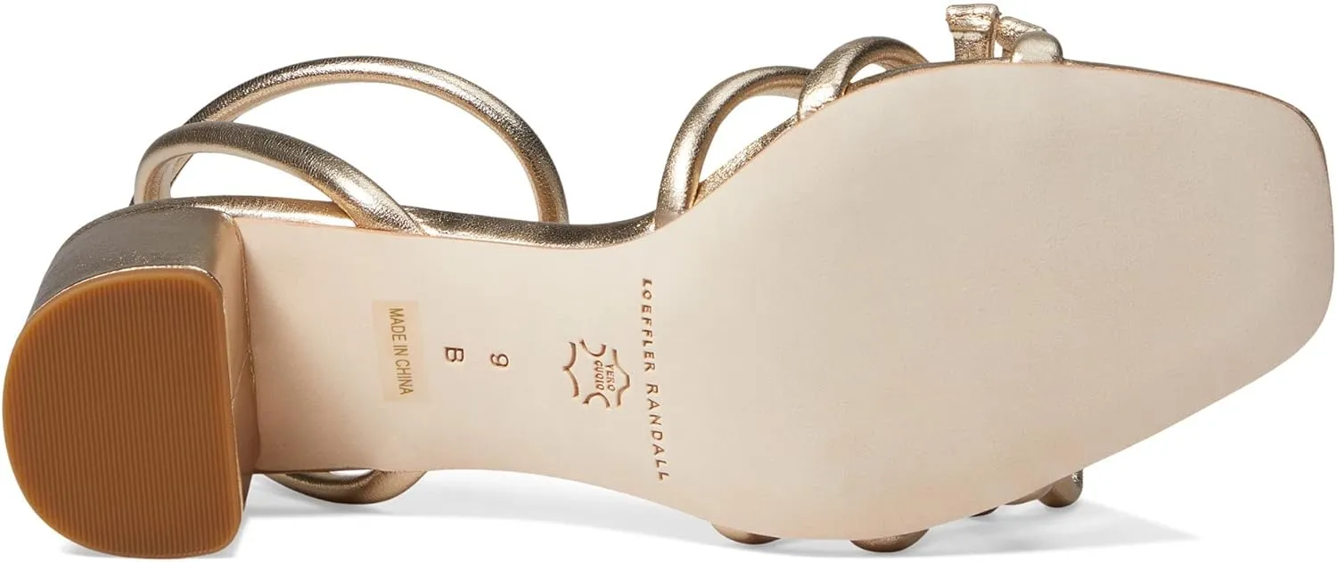 Mikel Champagne Bow Mid-Heel Sandal