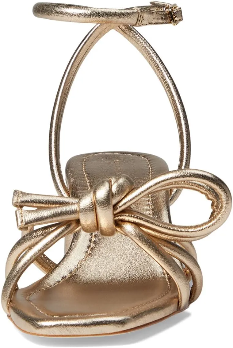 Mikel Champagne Bow Mid-Heel Sandal