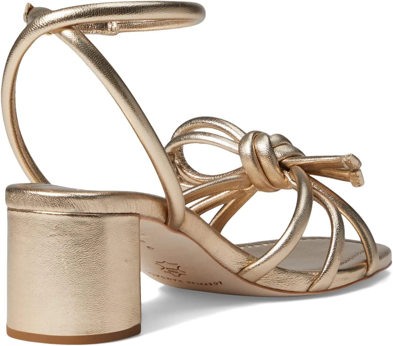 Mikel Champagne Bow Mid-Heel Sandal