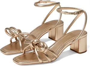 Mikel Champagne Bow Mid-Heel Sandal