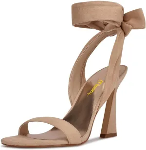 Milooey shoes Women Elegant Open Toe Strappy Heeled Sandal Lace Up Block High Heels Ankle Strap Party Dress Prom Lady Shoes Size 4-16 Us