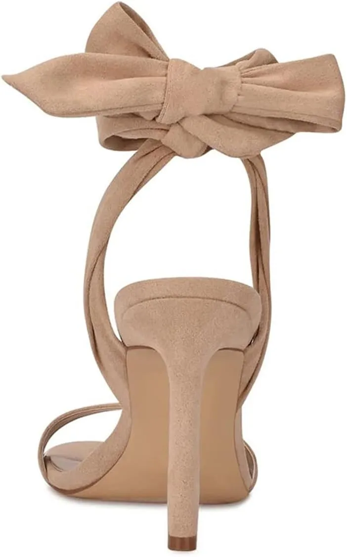 Milooey shoes Women Elegant Open Toe Strappy Heeled Sandal Lace Up Block High Heels Ankle Strap Party Dress Prom Lady Shoes Size 4-16 Us