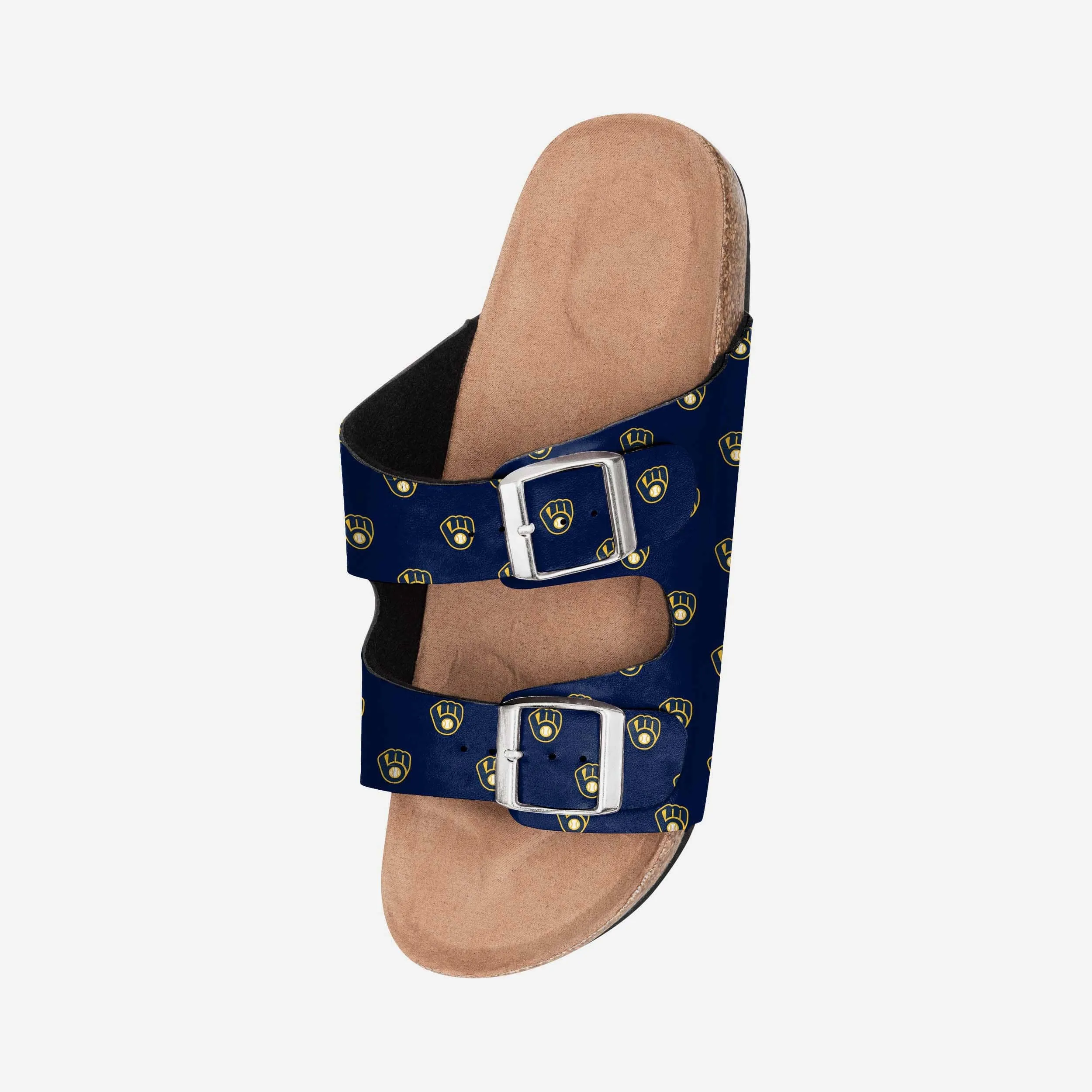 Milwaukee Brewers Womens Team Logo Double Buckle Sandal
