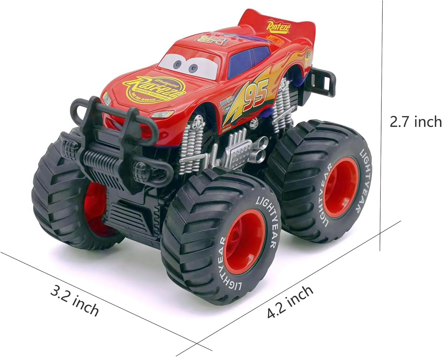 Movie Cars McQueen and His Friends Die Cast Car Set 1:45 Scale Giant Wheels Truck Toy(2 Pack 01)